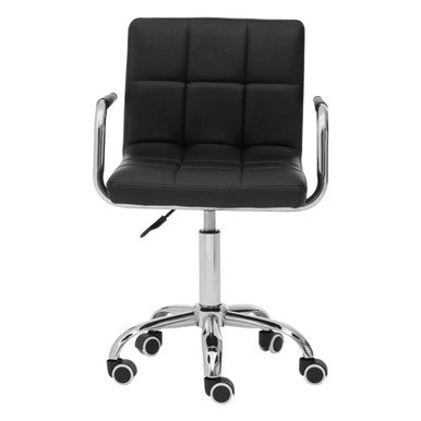 Black Home Office Chair with Swivel Base