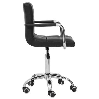 Black Home Office Chair with Swivel Base