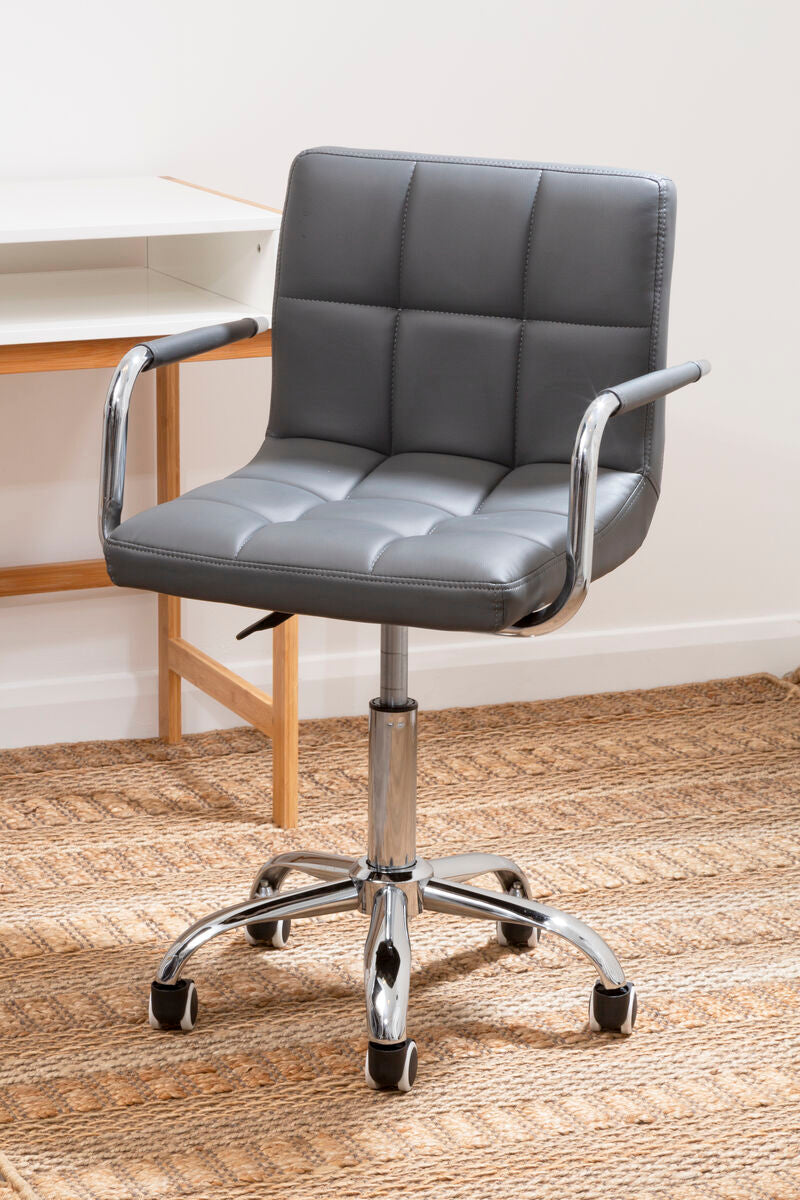 Grey Home Office Chair with Swivel Base