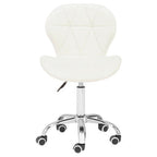 White Velvet Quilted Home Office Chair
