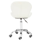 White Velvet Quilted Home Office Chair