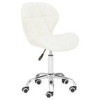 White Velvet Quilted Home Office Chair