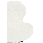 White Velvet Quilted Home Office Chair