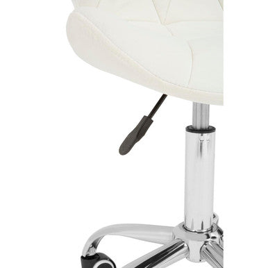 White Velvet Quilted Home Office Chair