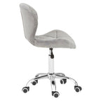 Grey Velvet Quilted Home Office Chair