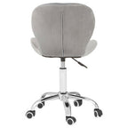 Grey Velvet Quilted Home Office Chair