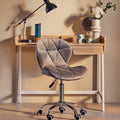 Grey Velvet Quilted Home Office Chair