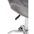 Grey Velvet Quilted Home Office Chair
