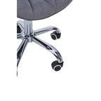 Grey Velvet Quilted Home Office Chair