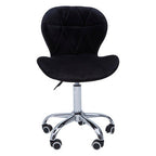 Black Velvet Quilted Home Office Chair