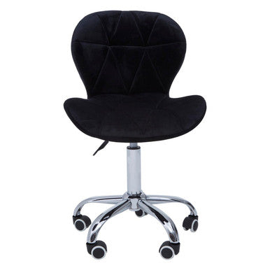 Black Velvet Quilted Home Office Chair