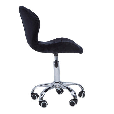 Black Velvet Quilted Home Office Chair