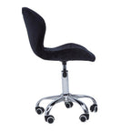 Black Velvet Quilted Home Office Chair