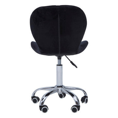 Black Velvet Quilted Home Office Chair