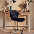 Black Velvet Quilted Home Office Chair