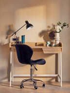 Black Velvet Quilted Home Office Chair