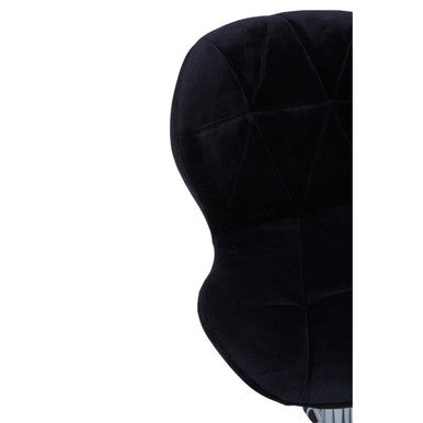 Black Velvet Quilted Home Office Chair