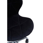 Black Velvet Quilted Home Office Chair