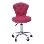 Pink Velvet Buttoned Home Office Chair