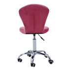 Pink Velvet Buttoned Home Office Chair