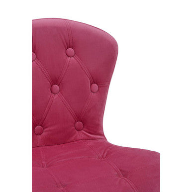 Pink Velvet Buttoned Home Office Chair