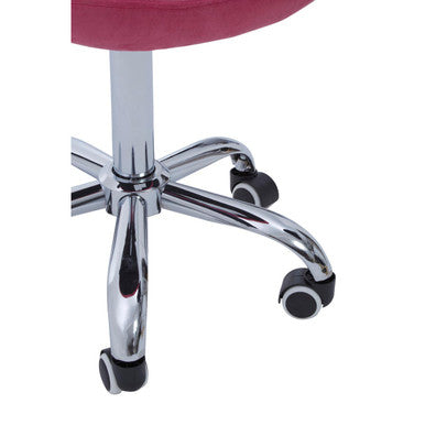 Pink Velvet Buttoned Home Office Chair