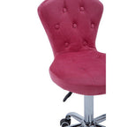 Pink Velvet Buttoned Home Office Chair
