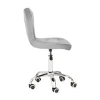 Grey Velvet Buttoned Home Office Chair