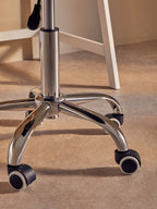 Grey Velvet Buttoned Home Office Chair