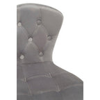 Grey Velvet Buttoned Home Office Chair