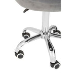 Grey Velvet Buttoned Home Office Chair