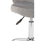 Grey Velvet Buttoned Home Office Chair