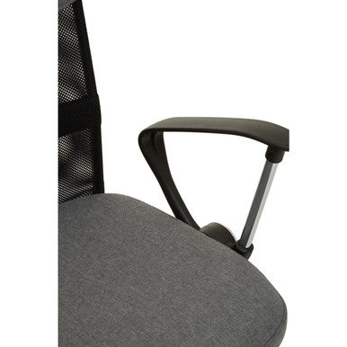 Grey Home Office Chair with Chrome Arms