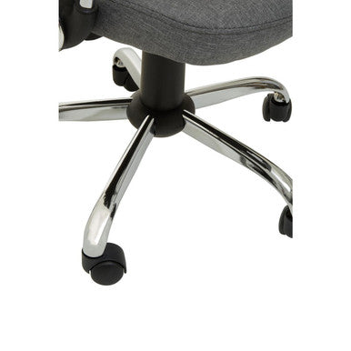 Grey Home Office Chair with Chrome Arms