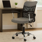 Grey Home Office Chair with Chrome Arms