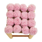 Village Pink Pom Pom Wooden Stool