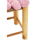 Village Pink Pom Pom Wooden Stool