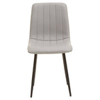 Set of 4 Light Grey Leather Effect Dining Chairs
