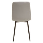 Set of 4 Light Grey Leather Effect Dining Chairs
