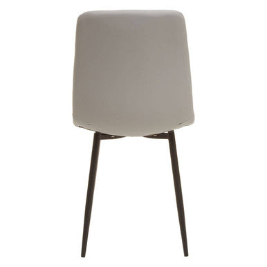 Set of 4 Light Grey Leather Effect Dining Chairs