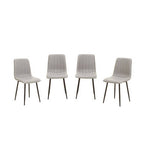Set of 4 Light Grey Leather Effect Dining Chairs