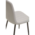 Set of 4 Light Grey Leather Effect Dining Chairs