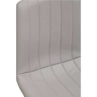 Set of 4 Light Grey Leather Effect Dining Chairs