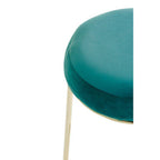 Green Velvet and Gold Finish Tall Bar Stool