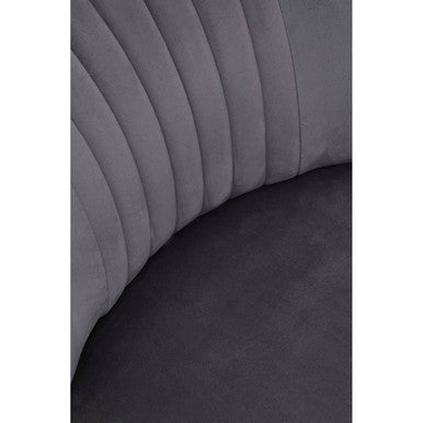 Grey Velvet Chair with Wooden Legs