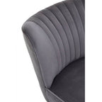 Grey Velvet Chair with Wooden Legs