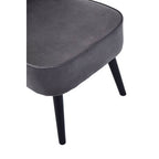 Grey Velvet Chair with Wooden Legs