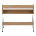 Natural Oak Veneer Desk with Drawer and Shelf