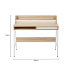 Natural Oak Veneer Desk with Drawer and Shelf