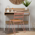 Natural Oak Veneer Desk with Drawer and Shelf